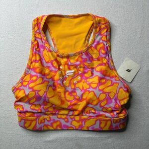 Fabletics Surf + Sand Sports Bra Large Orange Pink Tie Dye BA2355308-6697-17050